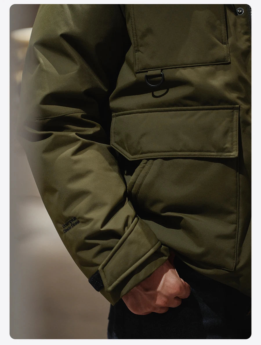 SIMWOOD 2026 Spring Winter New 90% White Goose Down Coats Men Warm Hooded Outdoor Water-repellent Quality Jackets