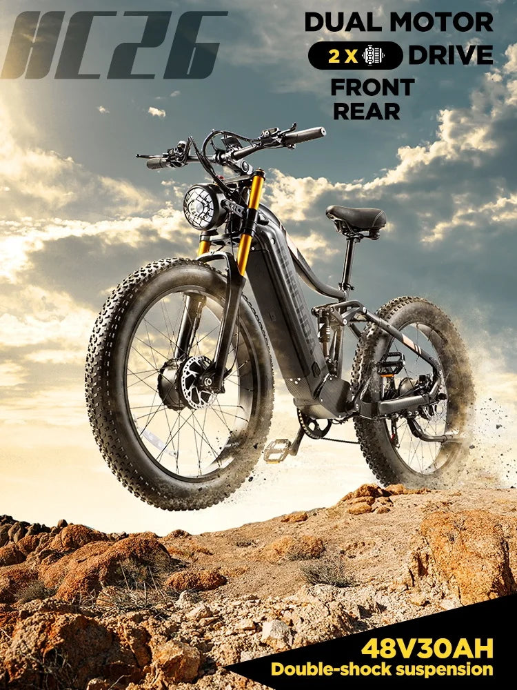 Electric Mountain Bike BURCHDA HC26 Dual Motor Version US Warehouse Stock Free Shipping 48V 30Ah Long Range Motor Bicycle