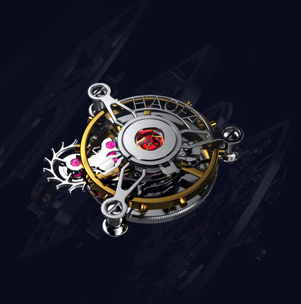 Haofa Carbon Fiber Tourbillon Mens Watch Double Spring Diver Automatic Mechanical Watches for Men Sapphire Luxury Business 1922