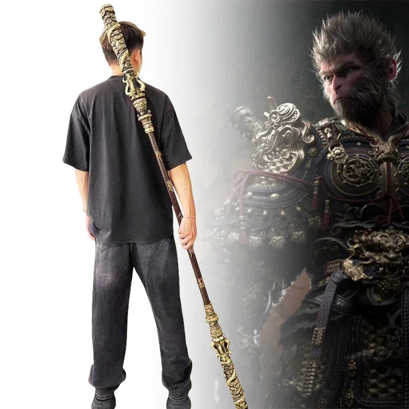 70inch PU Black Myth Wukong Cudgel Anime Cosplay Monkey King Sun Wukong Sword Real Size Japanese Katana Samurai Sabre Toy Gift