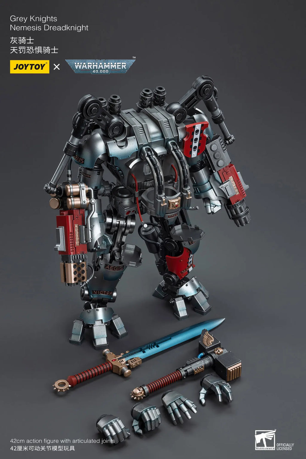 JOYTOY Warhammer40k 1/18 Action Figure Mecha Grey Knight Nemesis Dreadknight Anime Figures Toys Model Gift