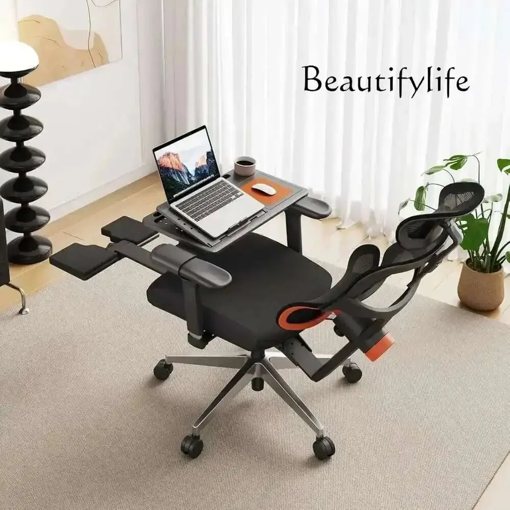JB Office Chair, Auto Following Lumbar Support High Back Desk Chair With Laptop Desk Table, Seat Depth And Height Adjustable, Ch