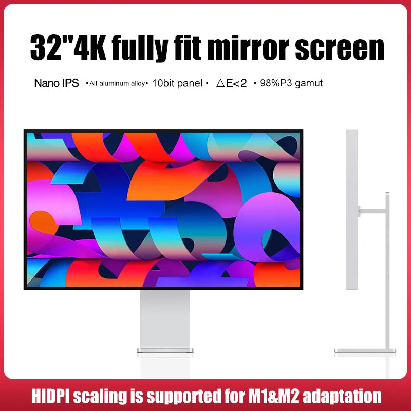 32 Inch LED Monitor 4K 3840*2160 HDR10 Feature 60Hz USB-C FOR MAC 100W HDR10 139PPI matt screen Display kuycon P32UB hole style