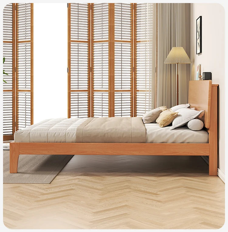 Elegant Storage Double Bed Frame Wood Platform Modern Twin Queen Bed Frame Full Size Nightstands Cama Moderno Lujo Furniture