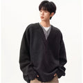 Fur Collar Pullovers Anime Mens Korean Japanese Minimalist Design Simple Clean Look Elegant Pure Advanced Aesthetics Premium Top
