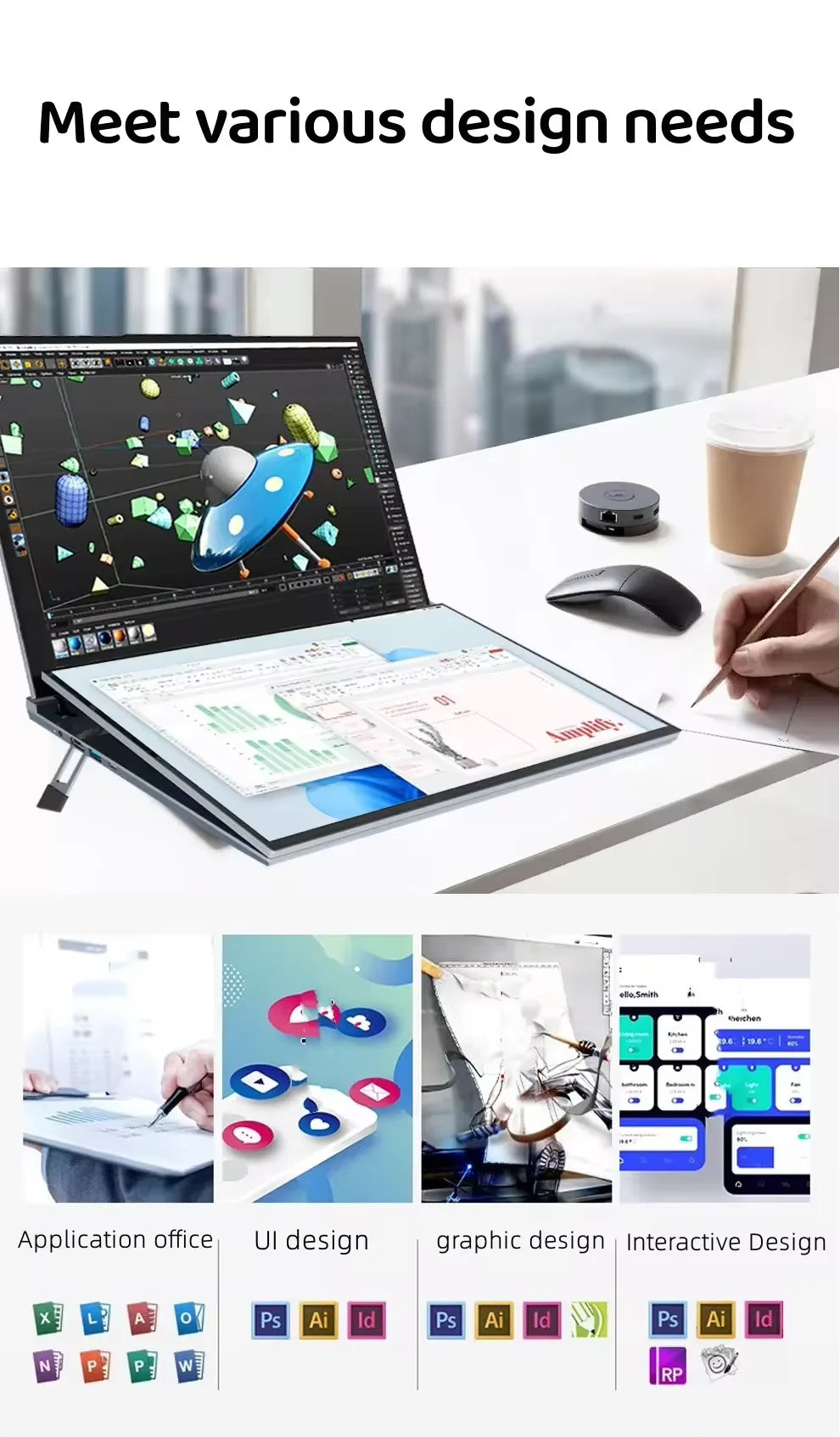 Gaming Laptops Core I7 DDR4 Factory Price Notebook PC Intel N95 16"+16" 16GB RAM Dual Touch Screen Laptop Computer New Arrival