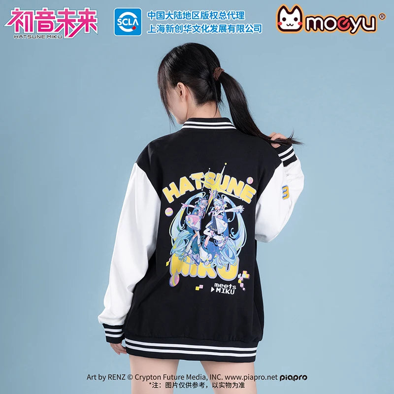 Moeyu Miku Baseball Uniform Jacket for Women Men Coat Cosplay Costume Autumn Jackets Winter Hoody Streetwear
