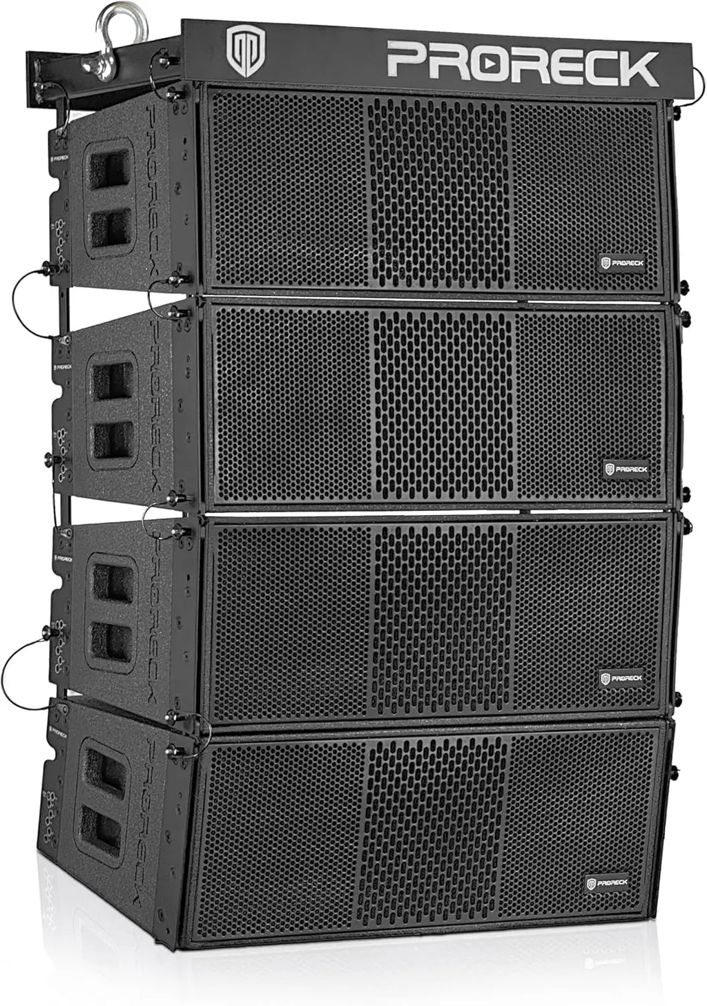 PRORECK Dual 8'' Full Range Powered Array Speaker 4000W Portable Professional Sound (208AP Array Speaker X4 with Flying Frame)