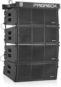 PRORECK Dual 8'' Full Range Powered Array Speaker 4000W Portable Professional Sound (208AP Array Speaker X4 with Flying Frame)