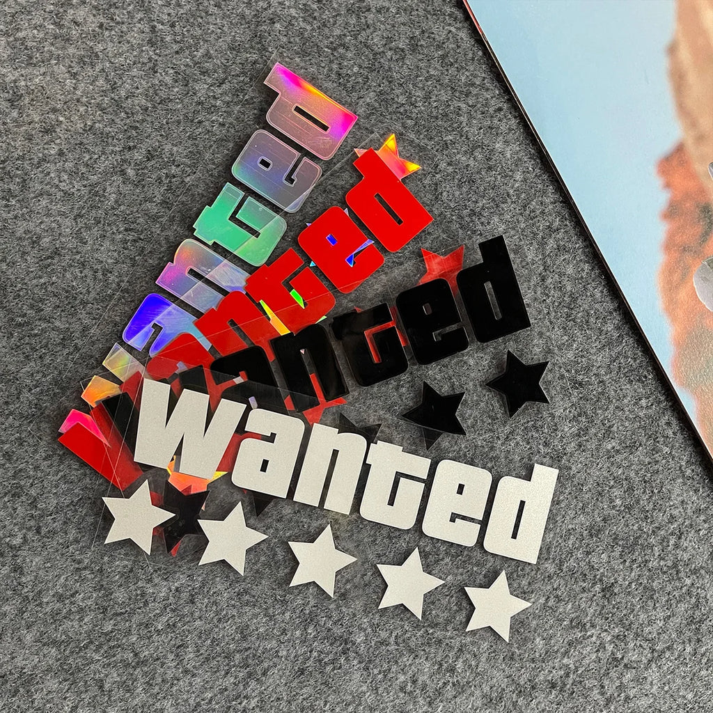 WANTED Motorcycle Sticker Vinyl Waterproof Decal Adaptable Motorcycle / Body / Helmet Motorcycle Decoration Accessories