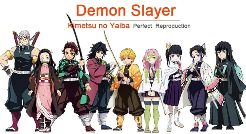 104cm Anime Slayer Katana Sword Kimetsu no Yaiba Wooden Cosplay Anime Weapons Sword Toy Katanas with Display Stand and Belt