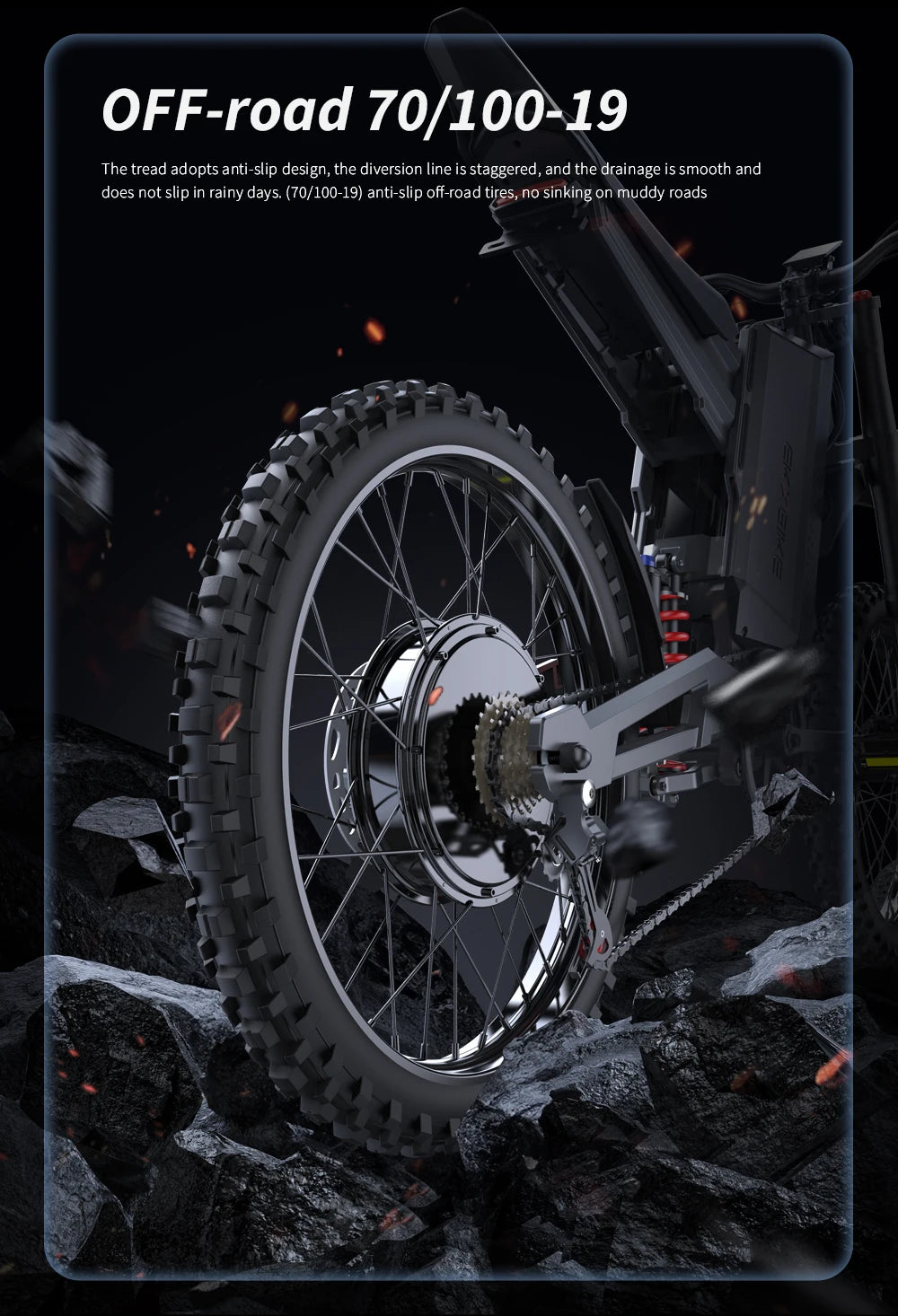 SLDBK GTS X22 Off-Road Electric Bike 85Kmh 8000W Brushless Motor E-bike 72V30AH Lithium Battery Ebike Adult Electric Motorcycle