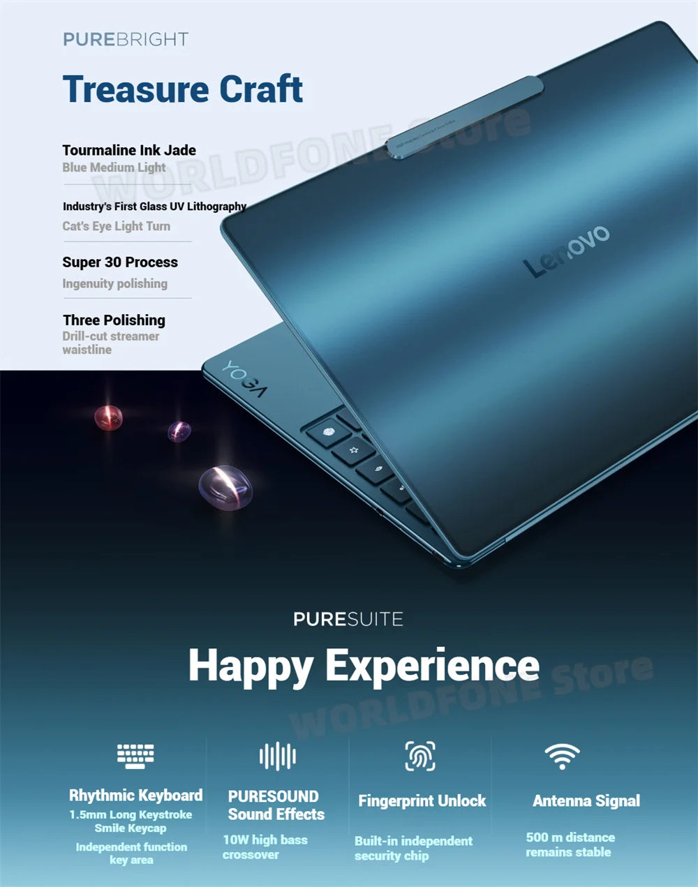 Original Lenovo Laptop YOGA Air X AI slim Notebook 2025 Core Ultra7 258V 4K Touch OLED Screen