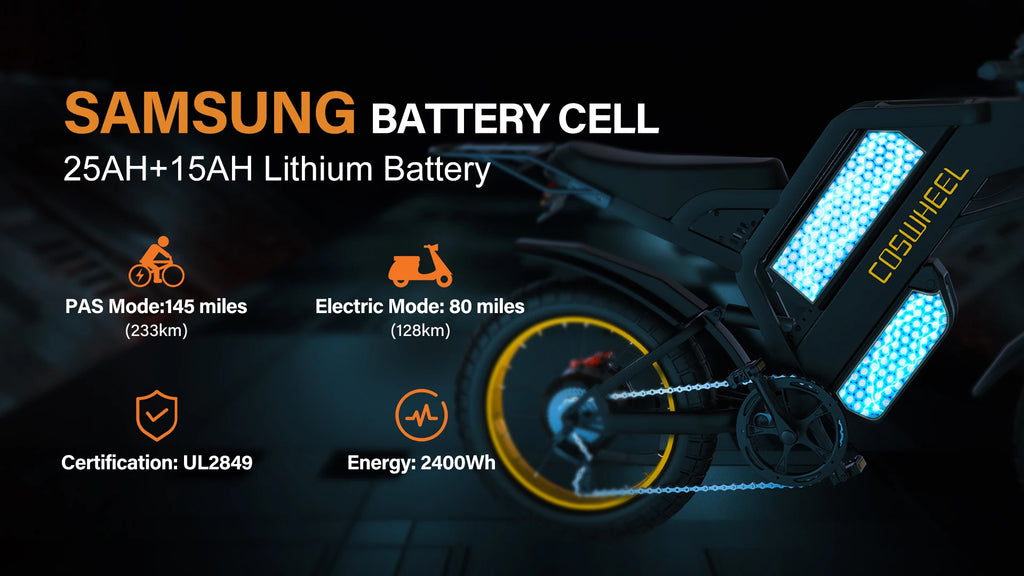 Electric bike for Adults, Dual Battery, Peak 2000W 60V,  40Ah,REMOVABLE BATTERYX2 off-road Mountain E-Bike, Electric Bicycle