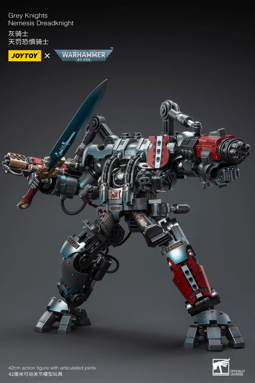 JOYTOY Warhammer40k 1/18 Action Figure Mecha Grey Knight Nemesis Dreadknight Anime Figures Toys Model Gift