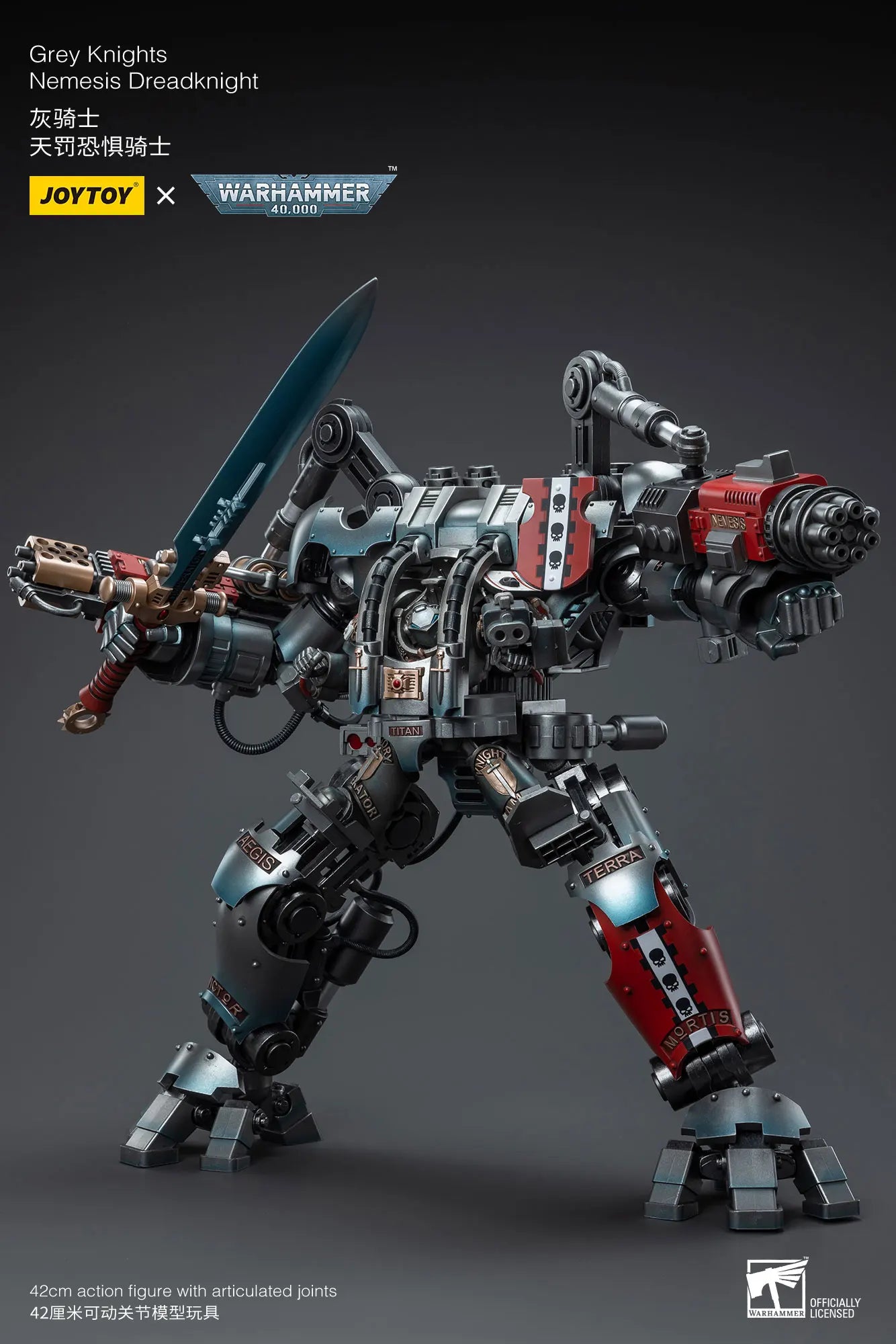 JOYTOY Warhammer40k 1/18 Action Figure Mecha Grey Knight Nemesis Dreadknight Anime Figures Toys Model Gift