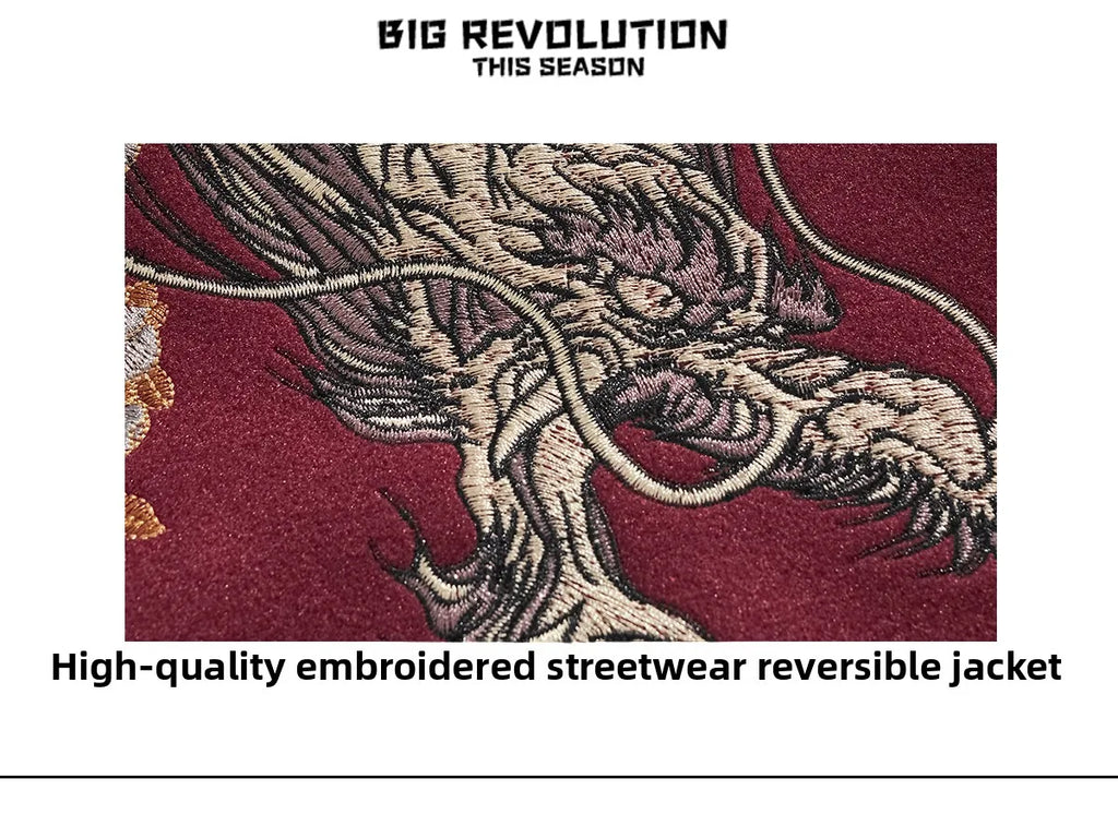 Ele Embroidered Heavy Industry Harajuku Sle Men's Baseball Jaet Woolen Coat Spring Autumn Faion Trend Outerwear