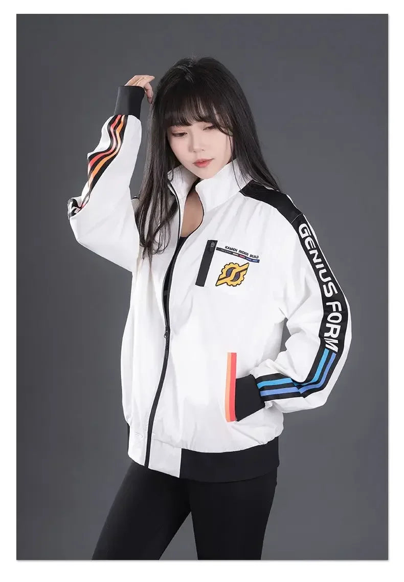 Original Kamen Rider Co-branded Genius Form Jacket Build 2 Dimensional White Anime Jacket