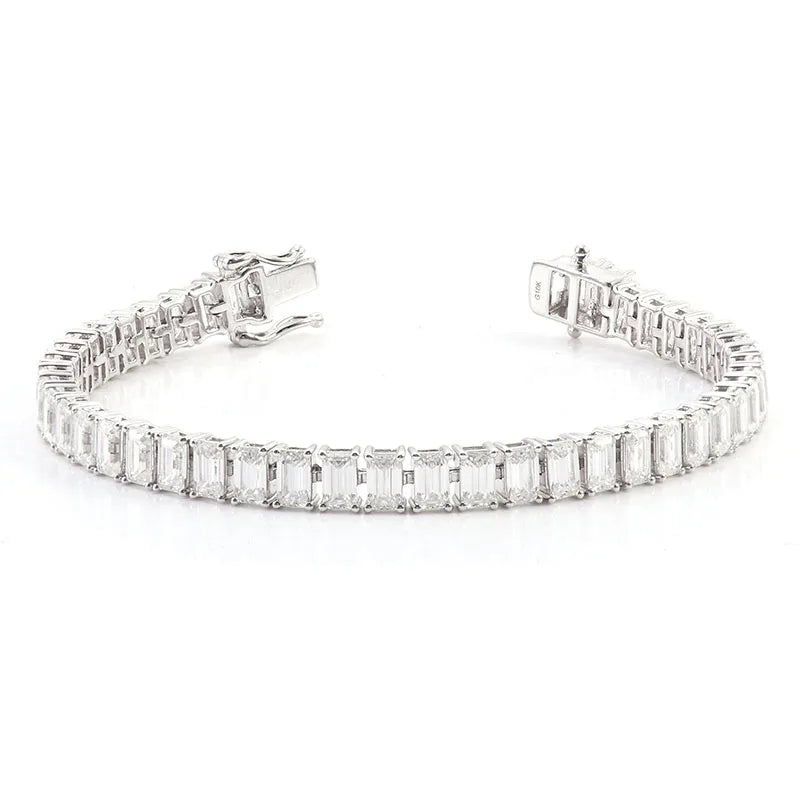 Provence Everyday Tennis Bracelet 16.5cm KGold Emerald cut DEF/VS Lab Diamonds Luxury Bangles Fine jewelry for Women Men Custom