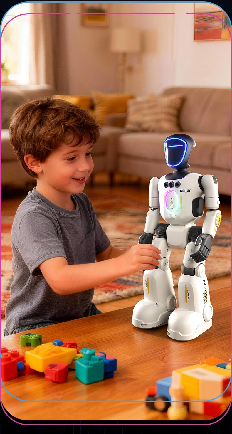 Smart Programming Humanoid Gesture Sensing Remote Control Robot 2.4G Joint Mobility Breathing Light Recording Function RC Robot