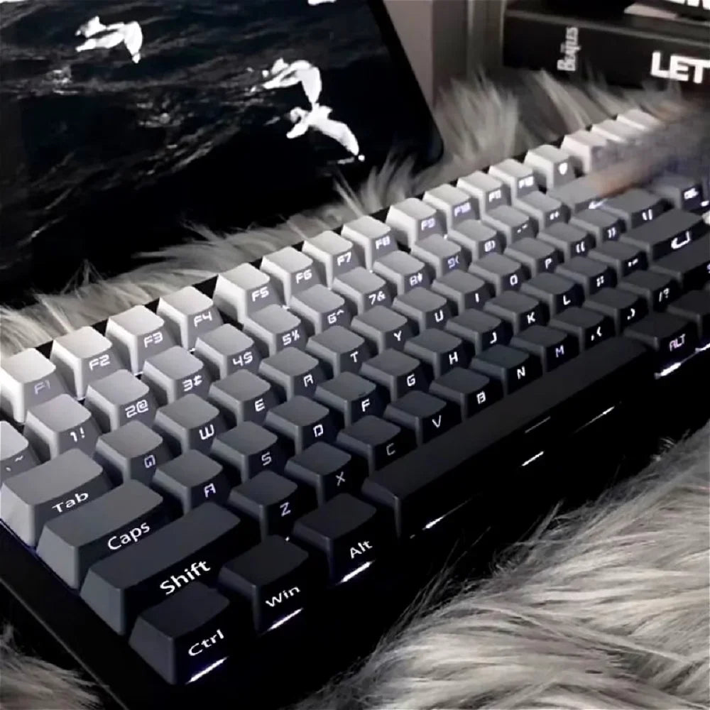 2025 New Original Daylight Cherry Keycaps PBT Translucent Gradient Color Side Engraving Personalized for MX Mechanical Keyboards