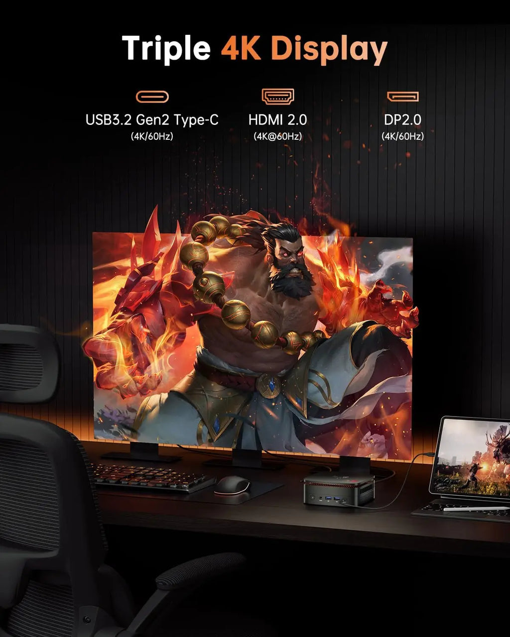 KAMRUI Mini PC AMD Ryzen7 6800H 32GB LPDDR5 512GB M.2 SSD up to 4.7GHz Dual Channel Desktop Gaming Computer WIFI6 BT5.2 Win11pro