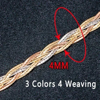 18k Gold Necklace New Weaving Wide Chain Unisex Women Men Girl Party Wedding Jewelry Trendy Hot Sale 2025 New Good Real 750 nice
