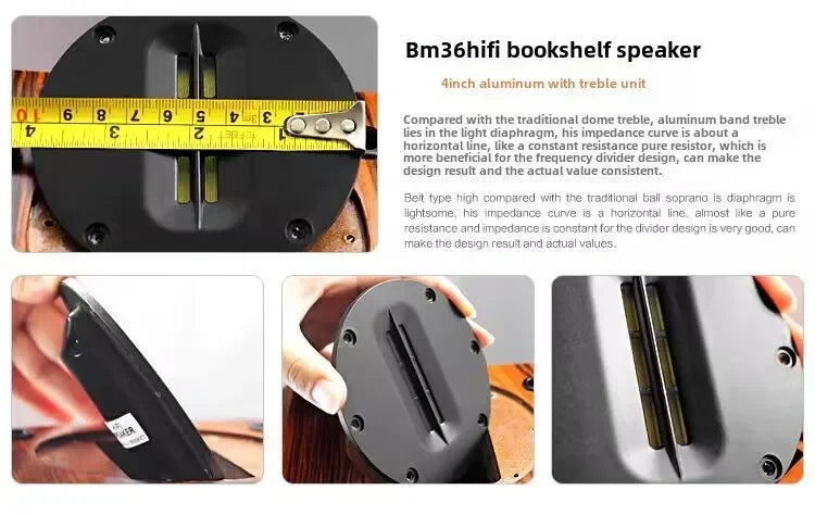 Bm36 High Fidelity Hifi Speaker Fever Level Passive Bookshelf Speaker Three-way Home Audio Sound Speaker