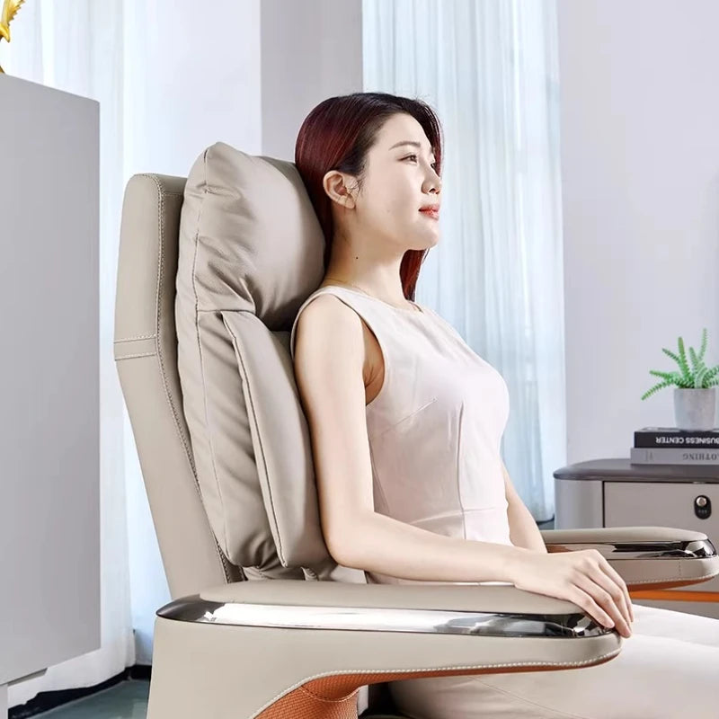 Luxury Electric Massage Executive Chair - Ergonomic Genuine Leather Gaming Office Desk Chair with Premium Design Furniture JT40