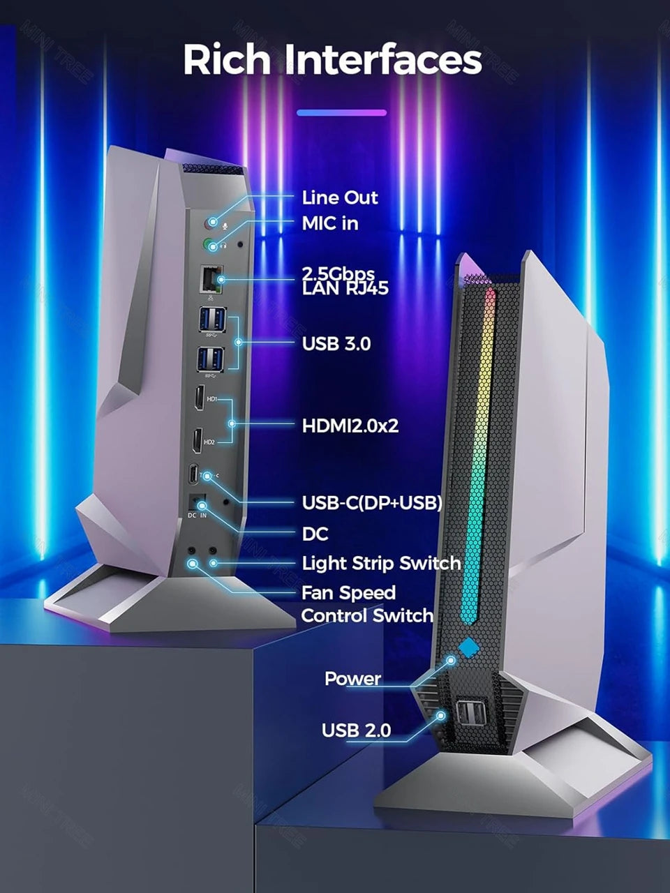 Mini PC Gamer 13th Gen InteI i9 13900H 12900H RTX4060 8G i7 12700H RTX3050 8G PCIE4.0 2xDDR5 Win11 Desktop Computer 3x4K WiFi6