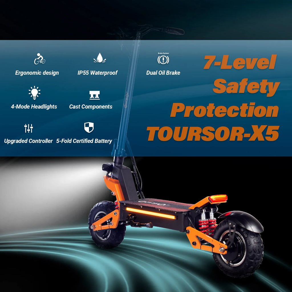 11-Inch Off-Road Tires Foldable Dual Suspension 6000W 60V Motor 38AH High Speed 85km/H IP55 Waterproof Electric Scooter for