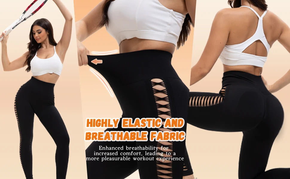 2 Pack Women's High Waisted Sexy Butt Lifting Seamless Solid Color Yoga Leggings Elastic And Breathable Fitness Sports Pants