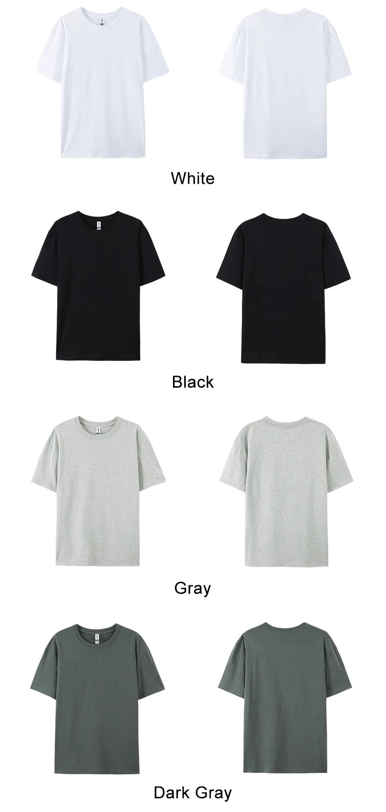 100% Cotton Solid Color T-Shirts Men Woman Short Sleeve Fashion Brand Trend Casual Soft Clothing Tees Breathable Summer Tops
