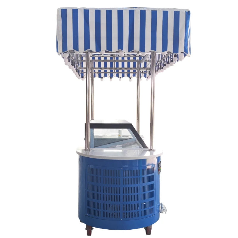 Italian Gelato Cart Electric Tricycle With Freezer Display Mobile Ice Cream Bike Customized Vending Commercial Street Food Kiosk
