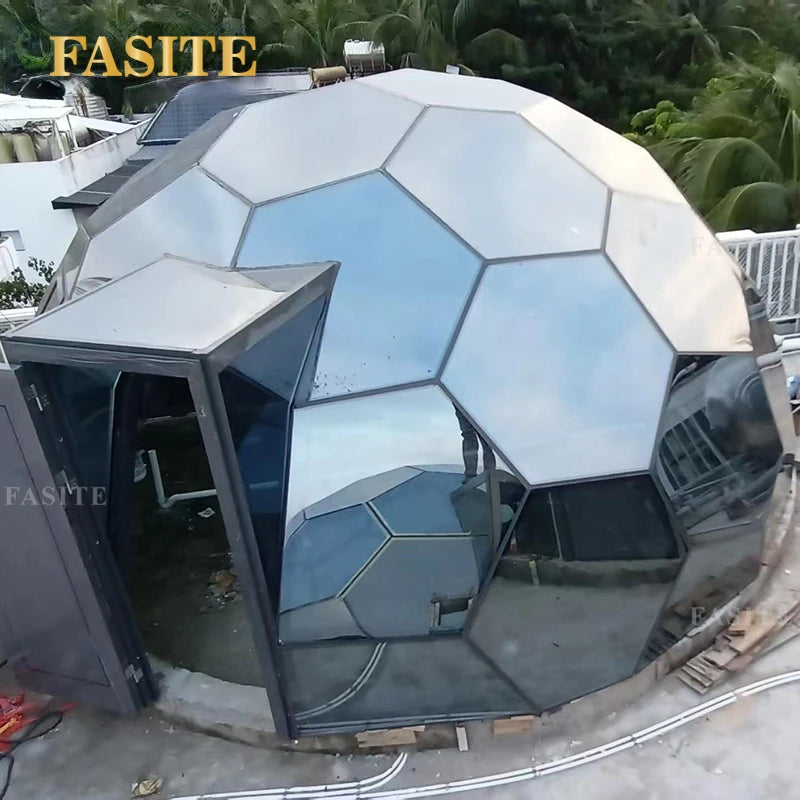 Customized Design 6M Outdoor  Luxury Hotel Resort Igloo Ball Geodesic Geo Dome Glass House Shaped Dome Tent
