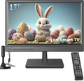 17inch TV,Small Flat Screen TV with ATSC Digital Tuner-HDMI &USB Port in-Dual Power-12 Cable and AC Power Suitable-for