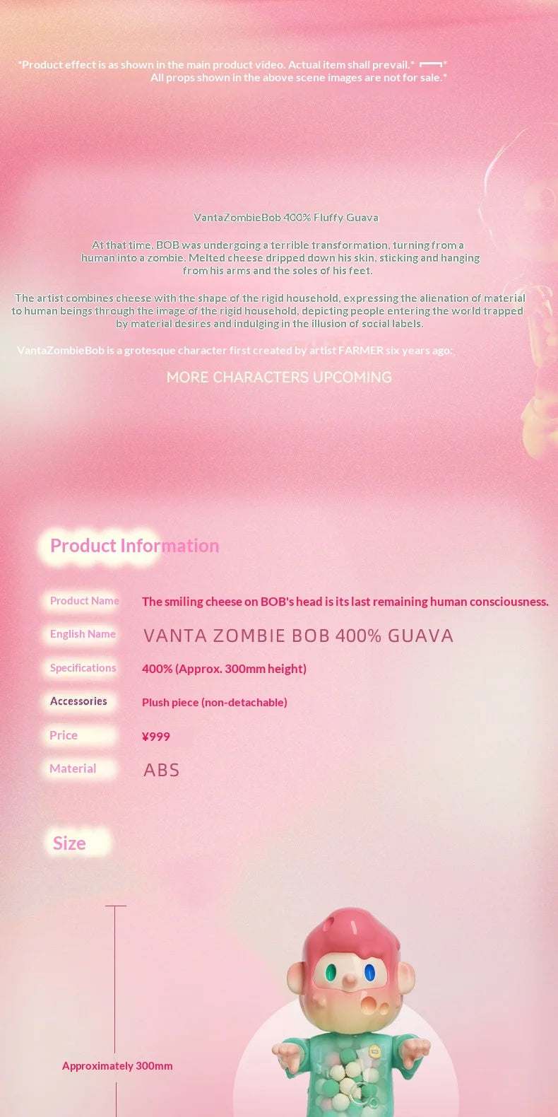 In Stock Farmer Bob Vanta Zombie Bob 400% Anime Figure Kawaii Trendy Juguetes Valentine Day Birthday Gifts Collection Model Toys