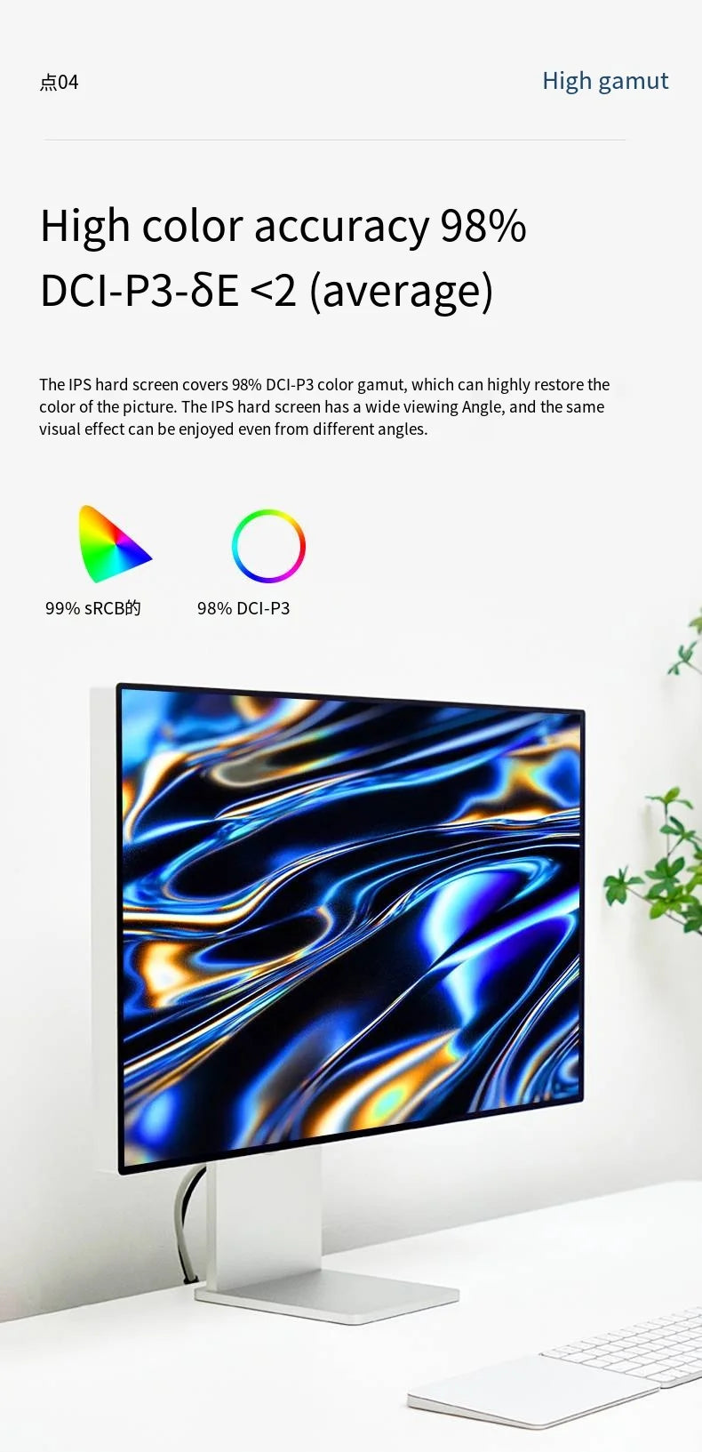 32 Inch LED Monitor 4K 3840*2160 HDR10 Feature 60Hz USB-C FOR MAC 100W HDR10 139PPI matt screen Display kuycon P32UB hole style