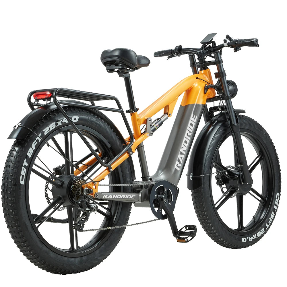 RANDRIDE YX80M-2 Electric Mountain Bike 2000W, 48V 20AH, 26-inch Fat Tire Adult E-Bike with Hydraulic Disc Brakes and 7-Speed