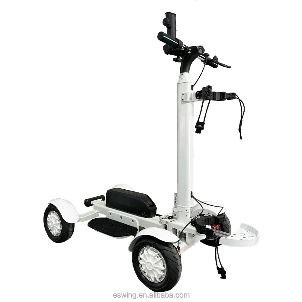 2025 Popular Professional Golf Caddy 2400w Single 4 Wheels Folding Electric Scooter Golf Cart