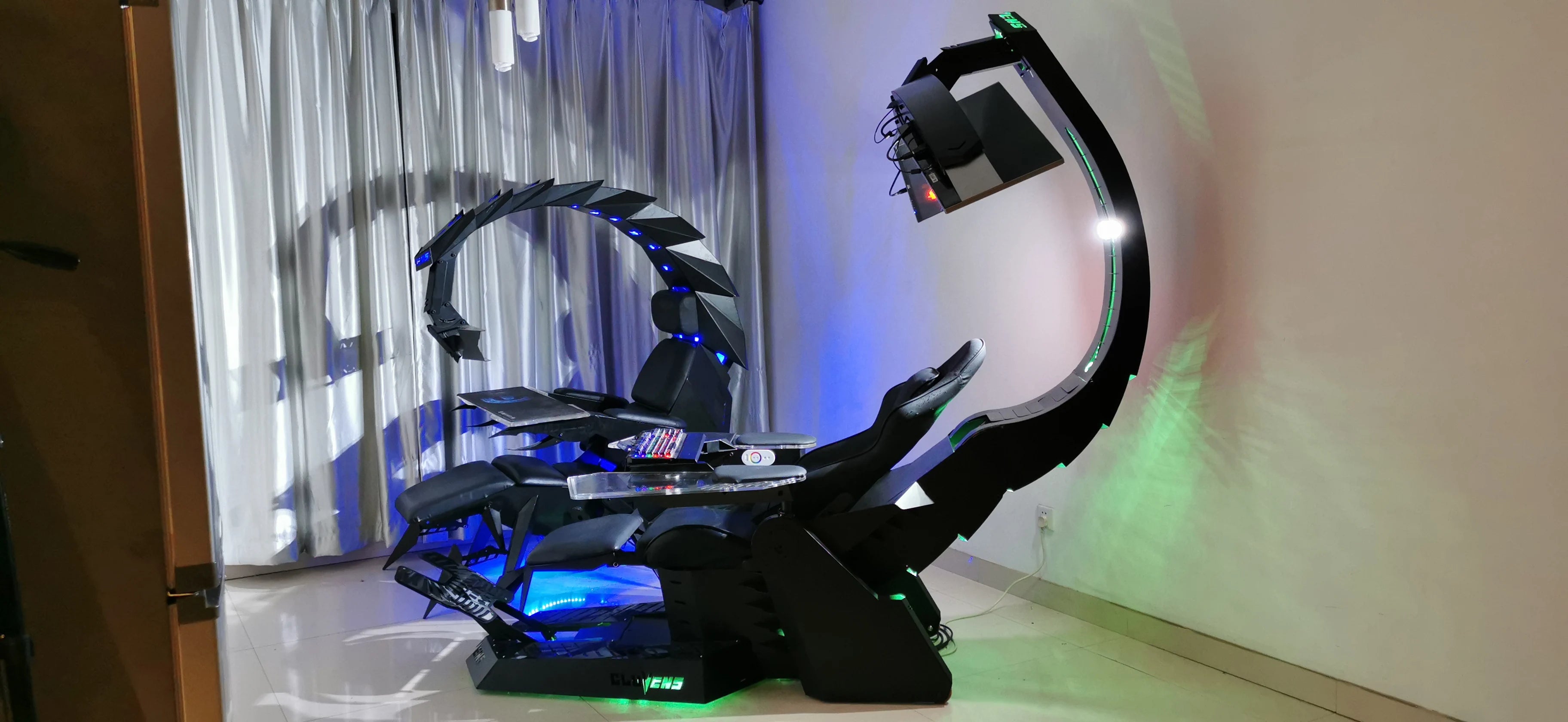 Unicorn Cluvens Brand Scorpio Hot Sell Ergonomic Silica Gamer Chair RGB LED High Back Swivel Racing Gaming Chair With Foot Rest