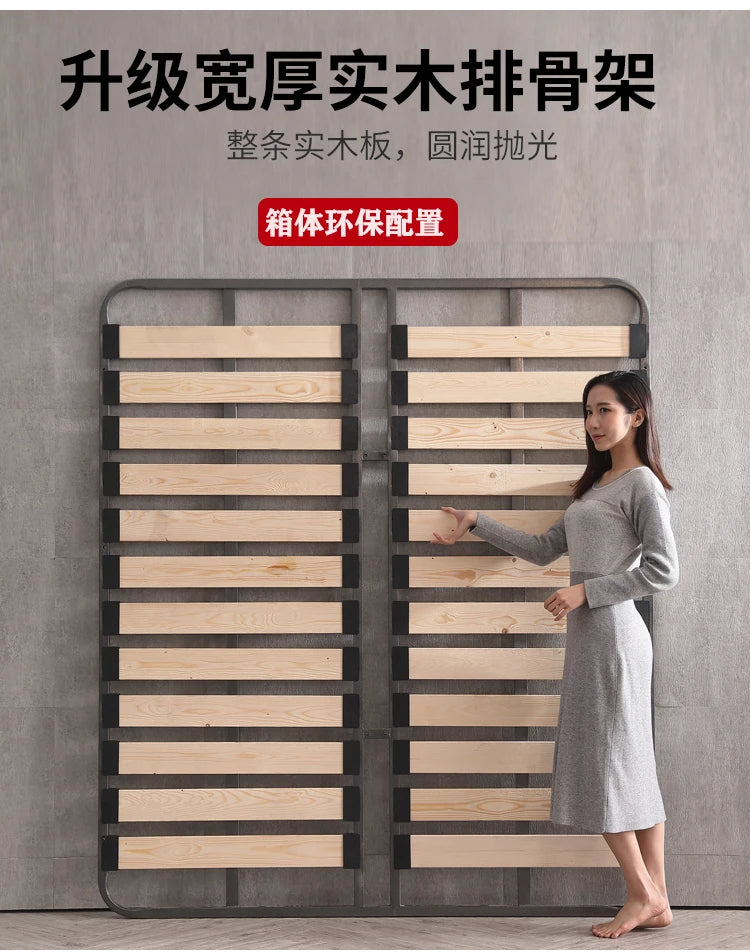 European Double Bed Frame Simple Wood Elegant Luxury Bedroom Bed Frame Queen Under Storage Mobili Per La Casa Home Furniture