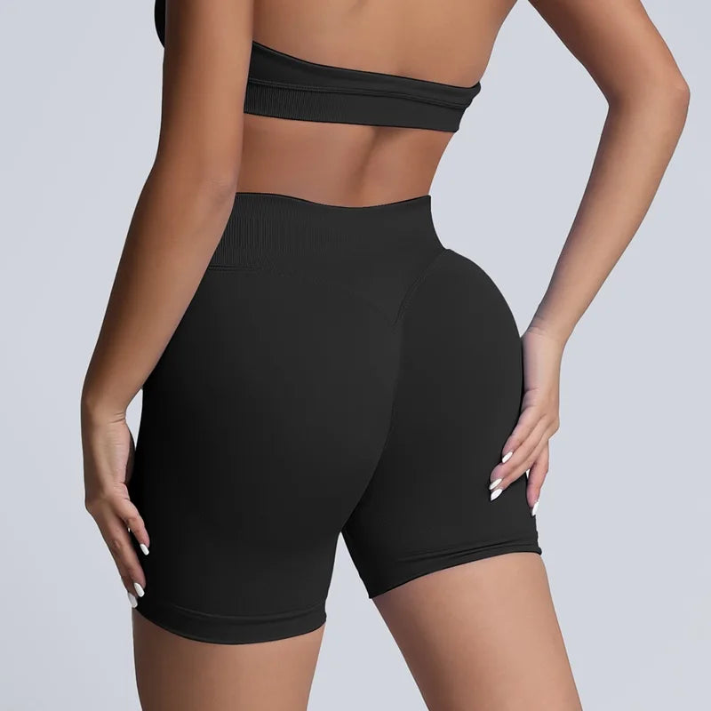 HISTELLO Impact Gym Shorts Women Sports Shorts Scrunch Butt Fitness Biker Short Workout Yoga Leggings Running Seamless Leggings