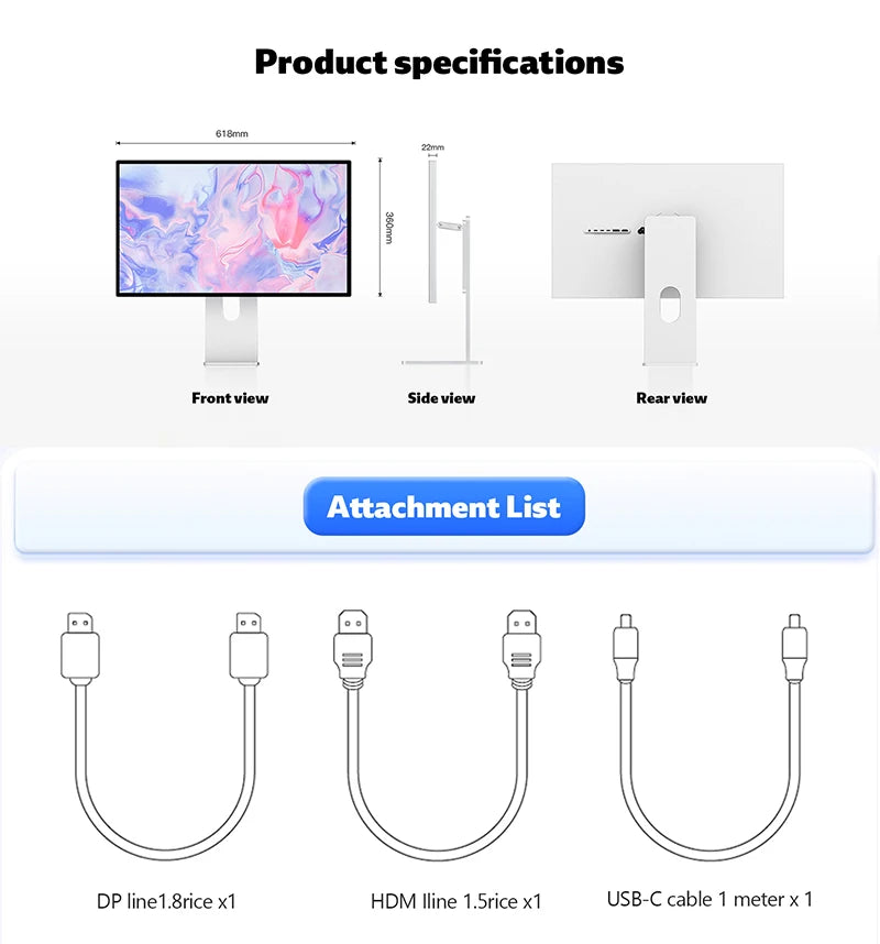Kuycon P27G Desktop Monitor 27-inch Aluminum Alloy HDMI Adaptive 4K Computer Display With 99%sRGB VESA Adaptable LED LCD Screen