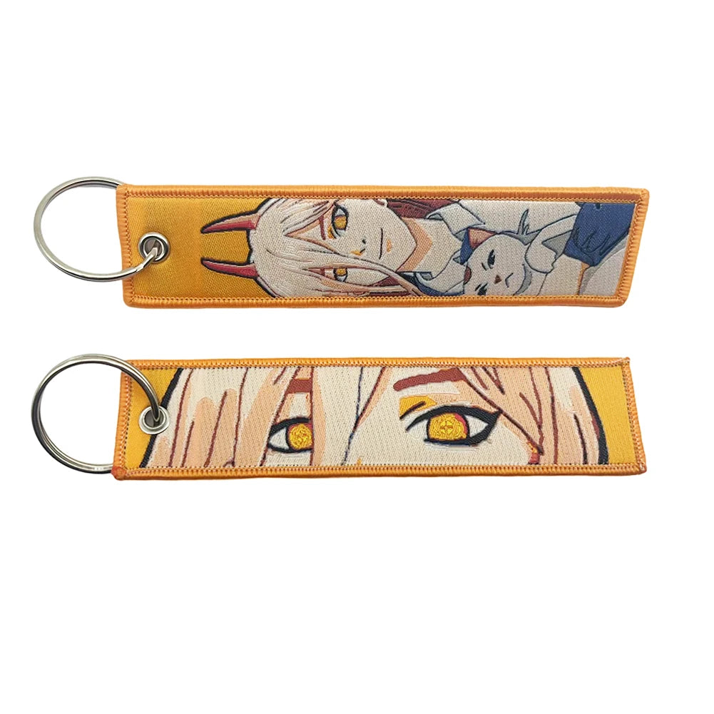 Anime embroidery Key Jet Tag Key chain Cartoon Keychains Key Ring Holder Pendant Gift Wholesale keychain accessories Key