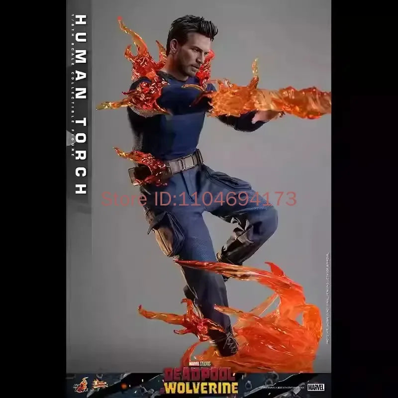 Hottoys MMS789 Marvel Human Torch Action Figure - Collectible Detailed Movie Model Deadpool & Wolverine Adult Collectors Item