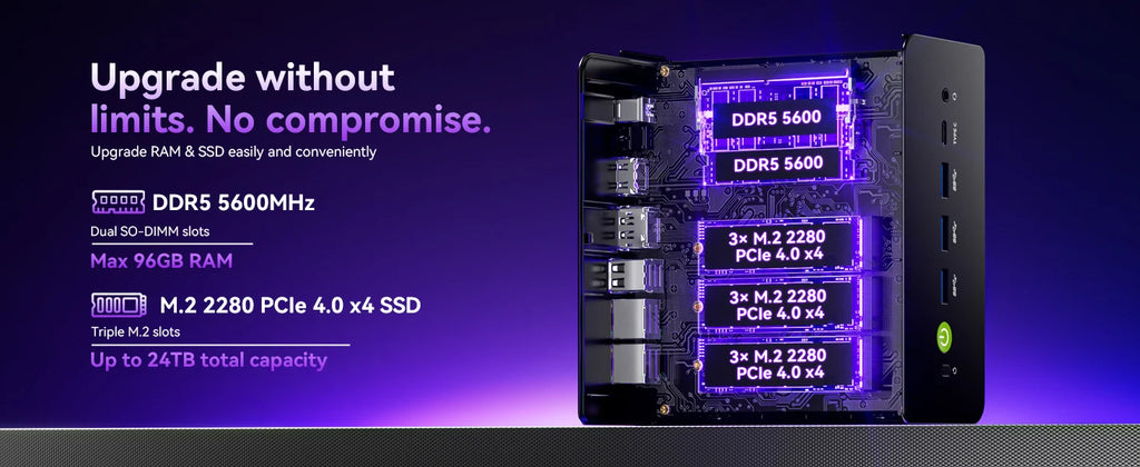 GMKtec NucBox K15 Mini PC Intel Core Ultra 5 125U DDR5 4800Mhz Pcie 3.0 SSD Windows 11Pro WIFI 6E BT 5.2 Full-featured USB4.0
