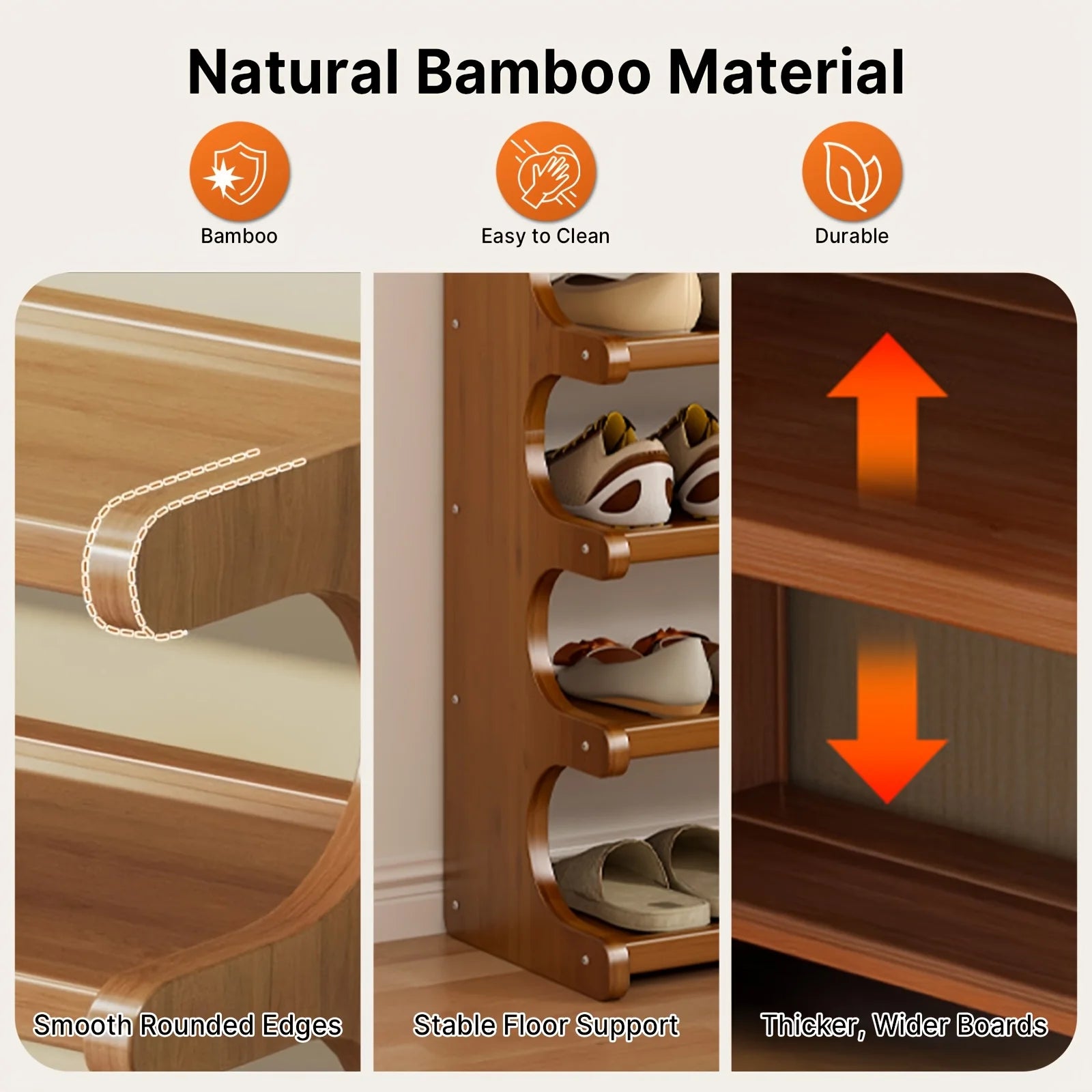 Multi-Tier Shoe Storage Rack, Compact Space-Saving Easy Assembly, Square Shelves for Entryway Dorms Apartments Home Desk Drawer