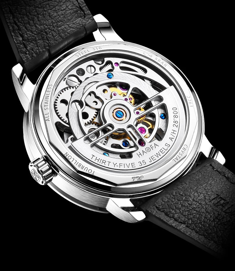 Haofa Flying Tourbillon Mechanical Man Watch 2261 Sapphire Automatic Tourbillon Men Watches Intangible Heritage Enamel Oriental
