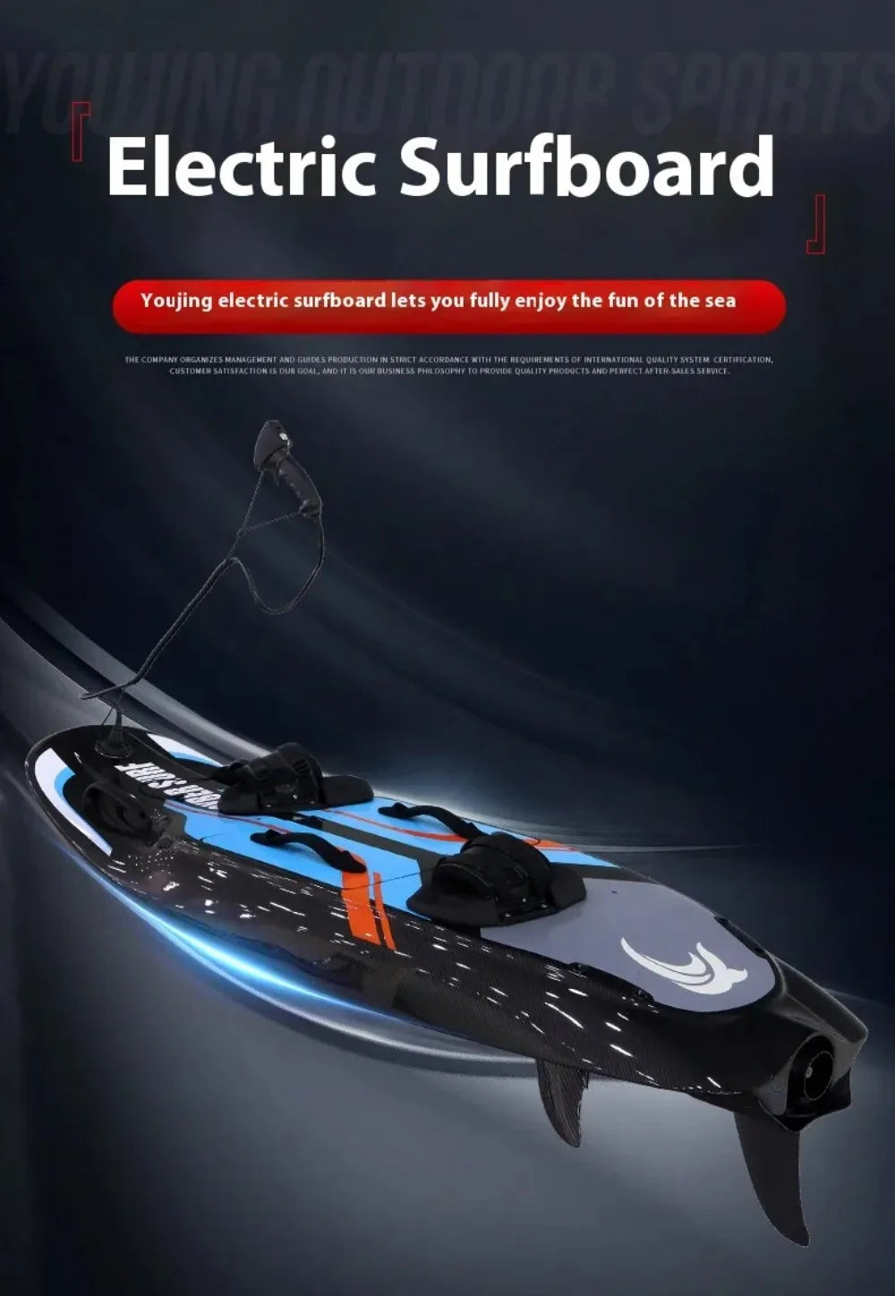 Carbon Fibre Powered Water Float Board Electric Surfboard Special Skateboard Electric Surfboard 15 KW Professional Carbon Fibre